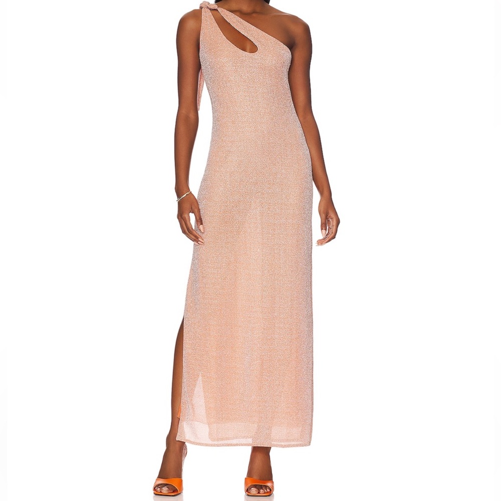 REVOLVE Baobab Sparkly Peach One Shoulder Dress Size Small - never worn